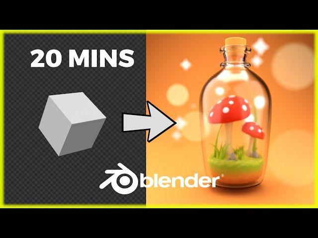 Blender 3D Beginner Tutorial: Mushrooms in Bottle