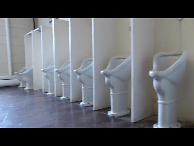 [487] MASSIVE 1915 restroom @ CU Barton Hall with RARE fixtures!!