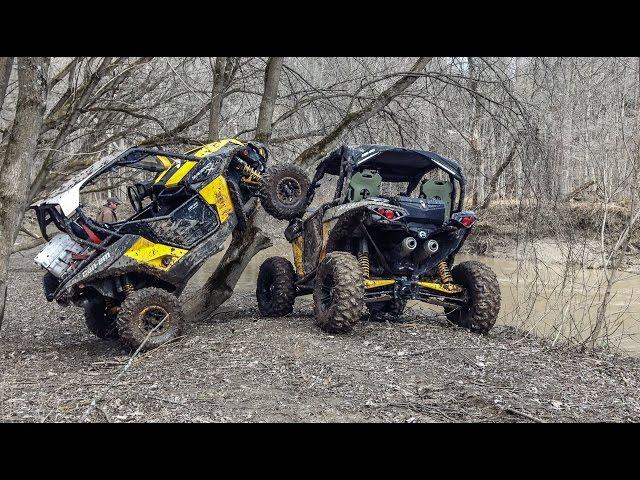 SXS Ravine Ride - Part 1 - Polaris RZR's + Can-Am Maverick's Trail Riding