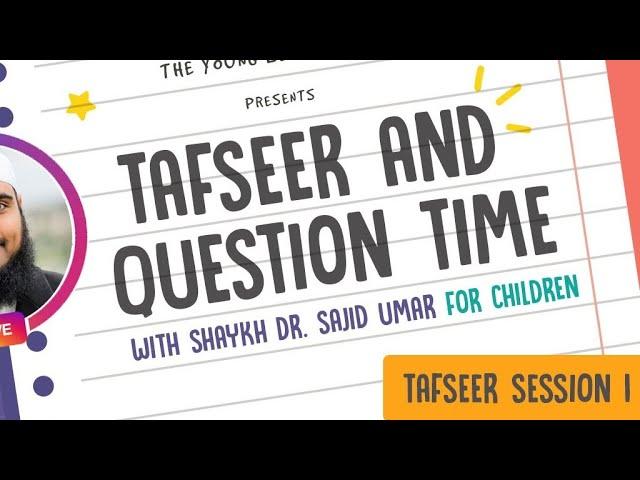 The Young Learners' Hub Ramadan Series Pt. 1- Sh. Sajid Umar