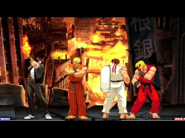 Kyo Kusanagi & Ryo Sakazaki VS Ryu & Ken || Best Fight OF The Decade || Capcom Vs SNK || 4K ||