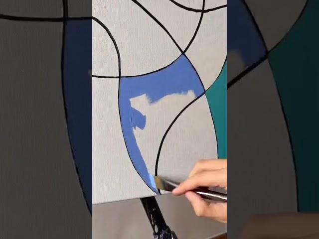 Creating an original abstract design with acrylic paint.. #shorts #art #painting #artwork