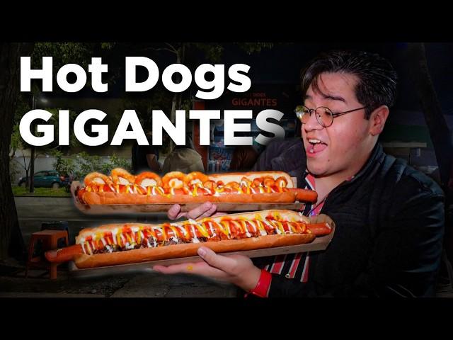 Hot Dogs GIGANTES de MEDIO METRO con Arrachera y carne al Pastor