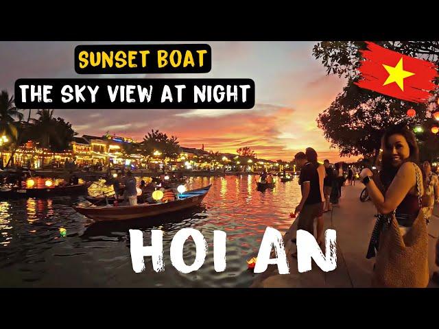 SUNSET BOAT IN HOI AN VIETNAM | THE SKY VIEW AT NIGHT VERY GOOD 