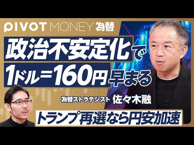 【「１ドル＝160円」が早まる：佐々木融】追加の円安要因が生まれた／利上げは難しい／高市首相でも国民民主連立でも円安／野田首相ならどうなる？／トランプ再選なら株高・ドル高／雇用統計の注目点