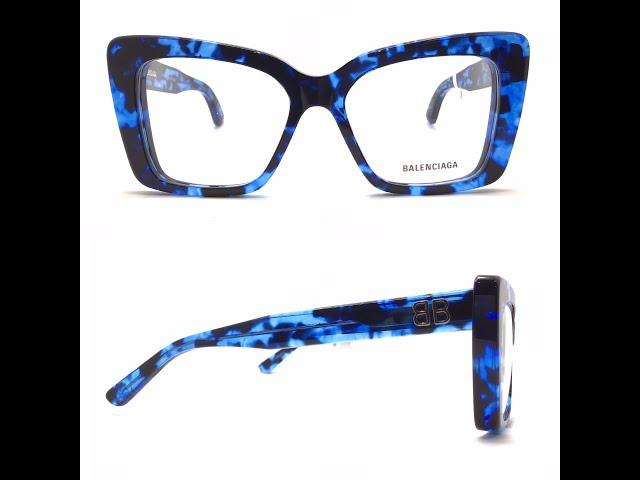 balenciaga bb0297o blue tortoise eyeglasses