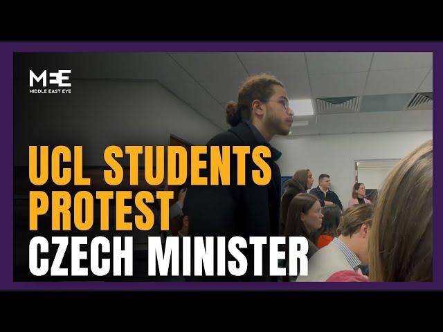 UCL Students protest Czech Foreign Minister over Gaza stance