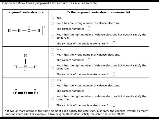 Decide whether these proposed Lewis structures are reasonable | Question Series 6th | HomeworkLIB