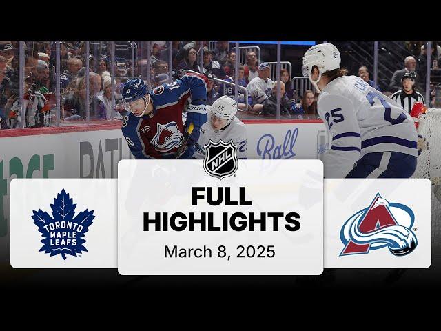 NHL Highlights | Maple Leafs vs. Avalanche | March 08, 2025