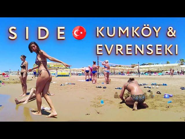  ANTALYA SIDE KUMKOY beach walk MIRAMARE , LUNA BLANCA TURKIYE #turkey #side #antalya #beach