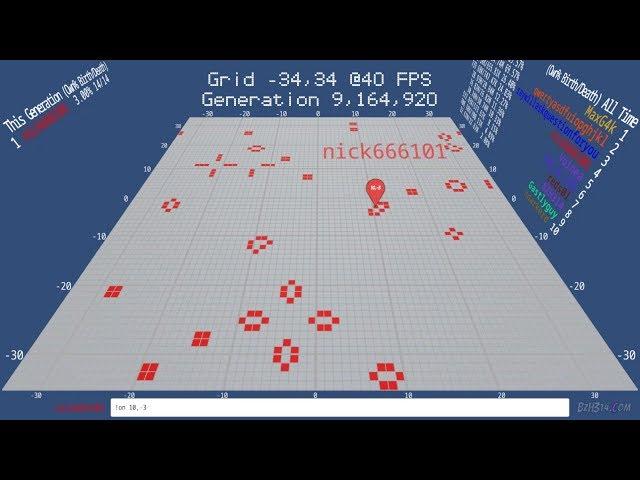 Long ship by @nick666101 - Twitch Plays Conway's Game of Life - Classic Edition