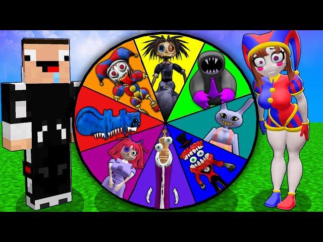 SPIN WHEEL GARTEN OF BANBAN 6 & THE AMAZING DIGITAL CIRCUS in Minecraft - Gameplay - Animation
