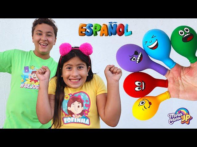 Maria Clara y JP enseñan a aprender los colores con Globos Mágicos