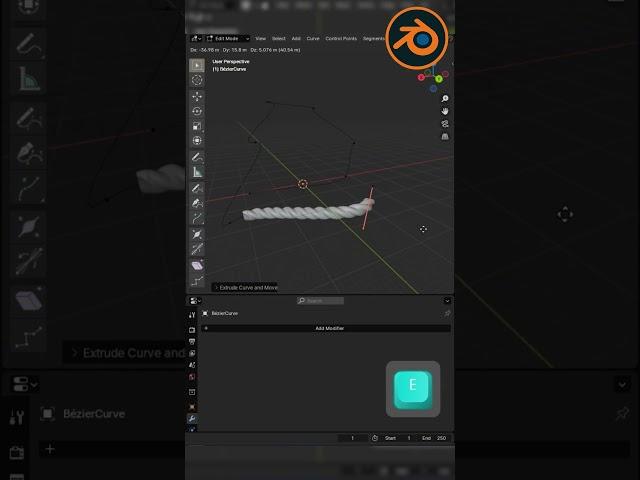 Create a Rope in Blender in 1 Minute! #blender #3danimation #blender3d #trending #3d
