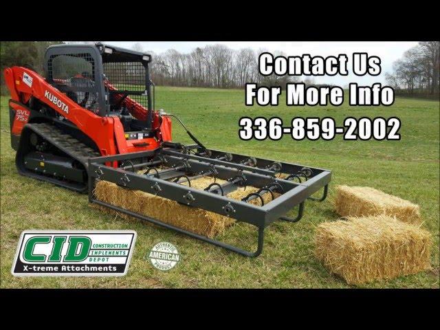 CID Skid Steer Hay Accumulator Grapple Product Demo 2016