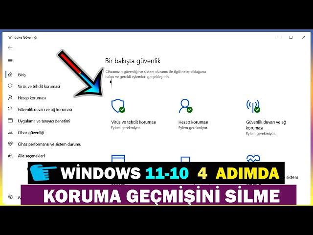 Windows 11-10 Windows Defender Virüs Koruma Geçmişini Silme-Temizleme | 4 Adımda