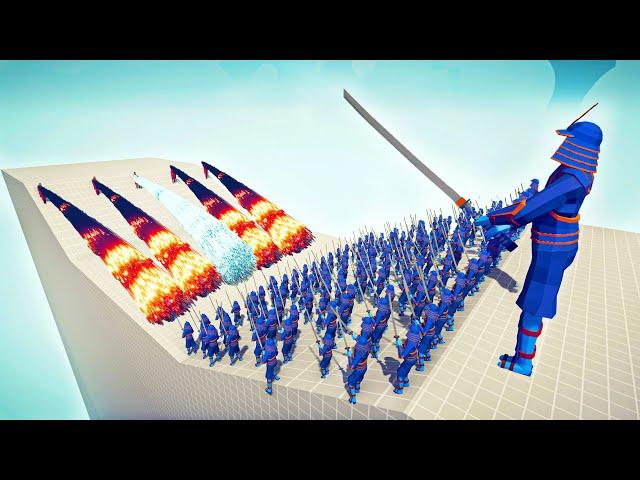 100x SAMURAI + GIANT vs 5x EVERY GOD -  Totally Accurate Battle Simulator TABS