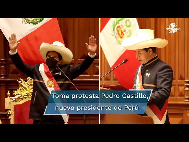 Pedro Castillo asume la presidencia de Perú