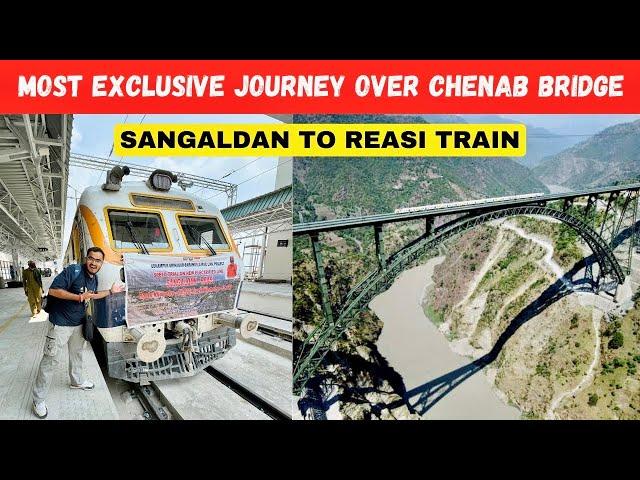 Most Exclusive First Train Journey Through Chenab Bridge | Reasi to Sangaldan Train | USBRL Project