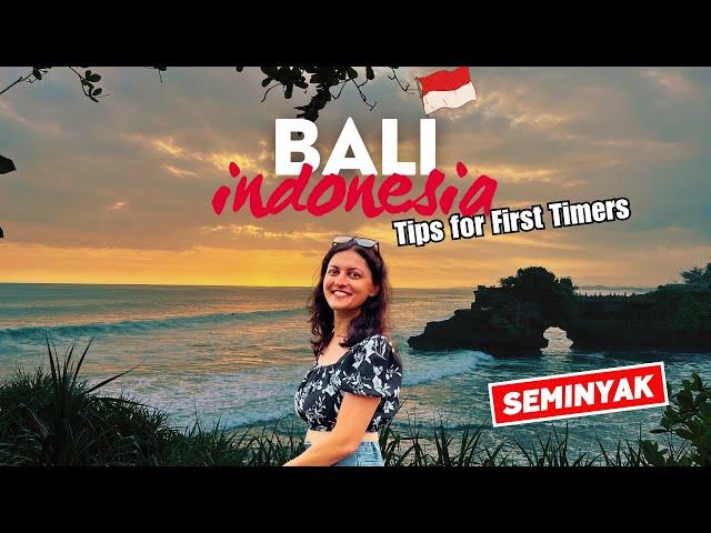 First Time in BALI Indonesia ️ | Seminyak Bali Vlog 2024 | Tanah Lot Temple | Indonesia Solo Travel