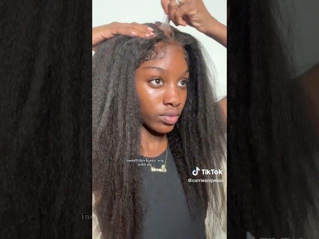 Crystal lace with Kinky edges kinky straight wig @Geniuswigs, link in the description#wiginstall