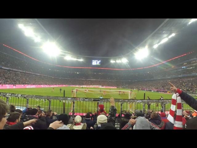 Atmosphere in the Allianz arena when Bayern Munich score