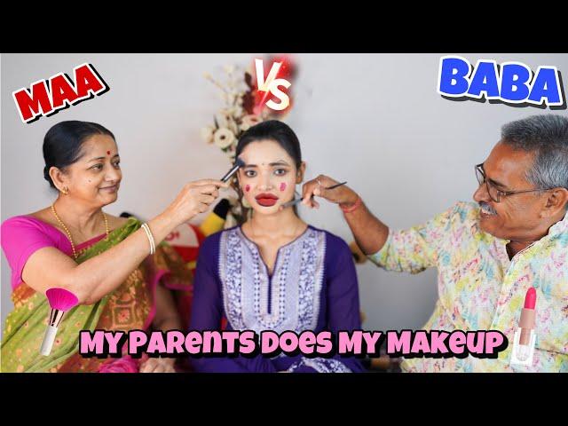 My Parents Does My Makeup‍| Maa does my Makeup‍ ~Part 1‍ #makeup #maa #baba #parents