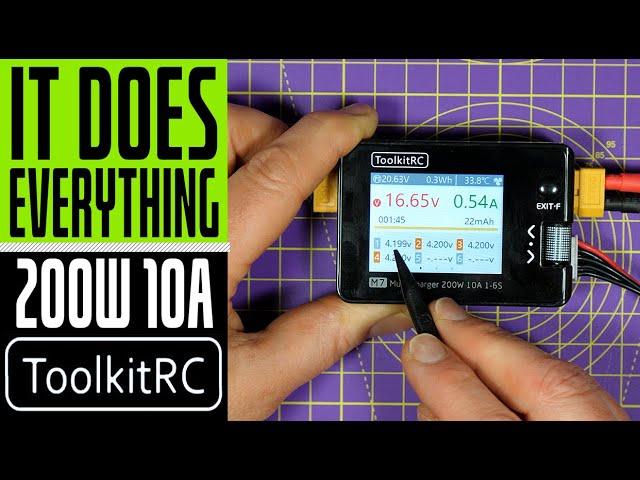 ToolkitRC M7 200W 10A Multifunction Battery Charger for 1-6S | Full Review