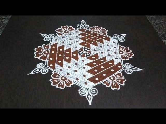 Aadi Madham Kolam || Padi Kolam || Flower Kolam || Adventure Kolam