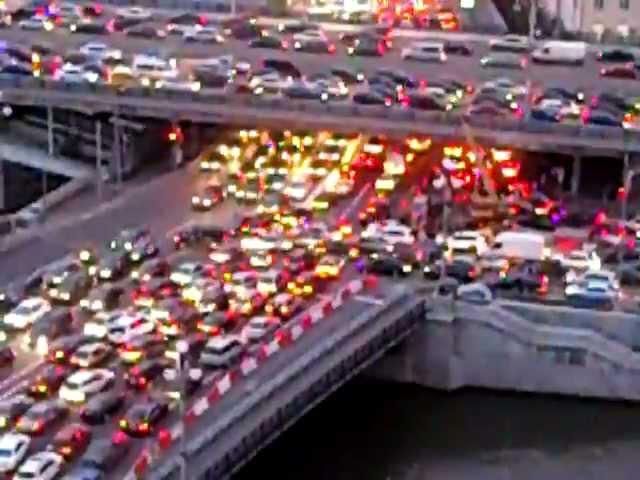 Moscow traffic jam near Kremlin