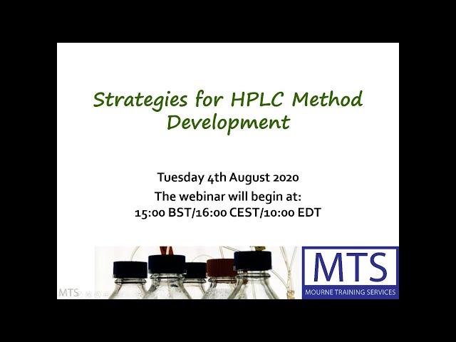 Strategies for HPLC Method Development - Webinar Recording