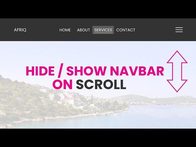 Sticky Navbar / Hide Navbar on Scroll Down, Show on Scroll Up | Html CSS & JavaScript