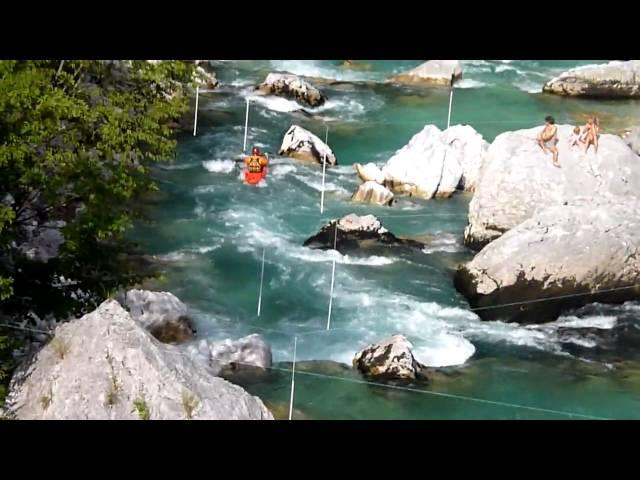 Slalomstrecke auf der Soča