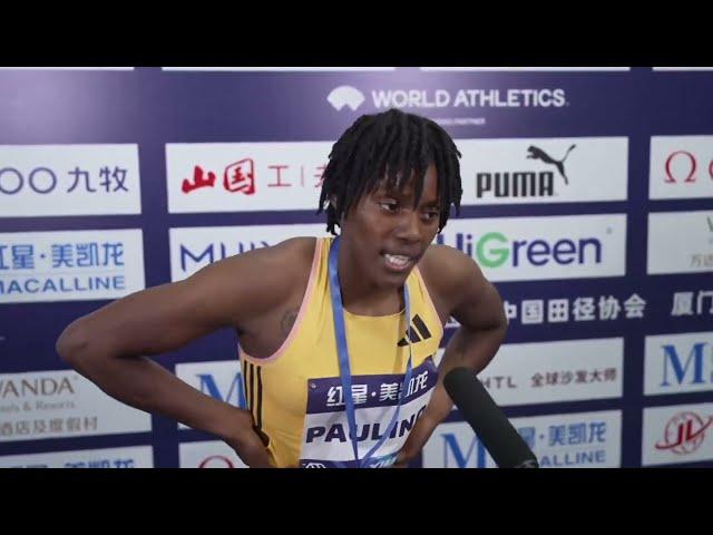 Marileidy Paulino After Breaking The Xiamen Meet Record In 50.08 (Spanish)