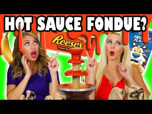 Hot Sauce Fondue Challenge with Sriracha with Weird Ingredients. Totally TV