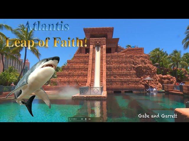 Atlantis Leap of Faith Water Slide - Gabe and Garrett Go To The Bahamas!
