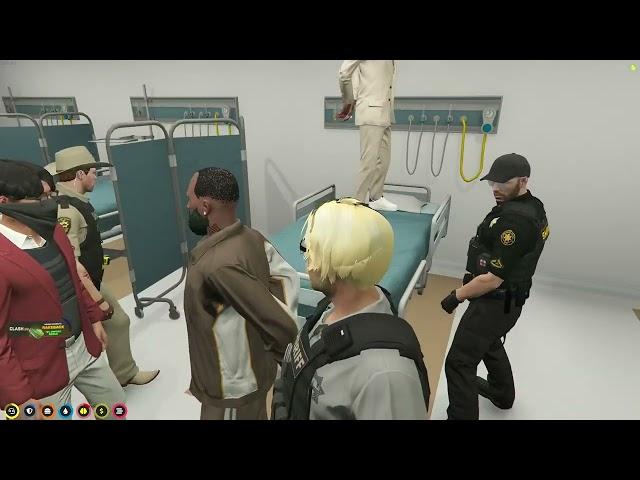 Marty Walks In Hospital MID SCENE GG ARRESTED (FUNNY) Gulag Gang | NoPixel GTA RP