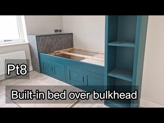 Built in bed over bulkhead build Pt8 - More fitting everything on site, building the shelf unit.