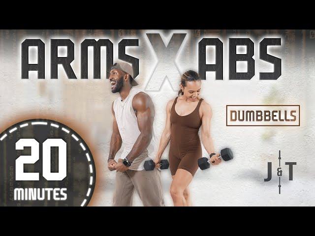 20 Minute Arms & Abs Dumbbell Strength Workout [NO REPEAT]