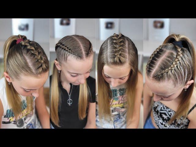 4 peinados con trenzas para niñas / 4 easy dutch braid hairstyles tutorials /Trenzas pegadas