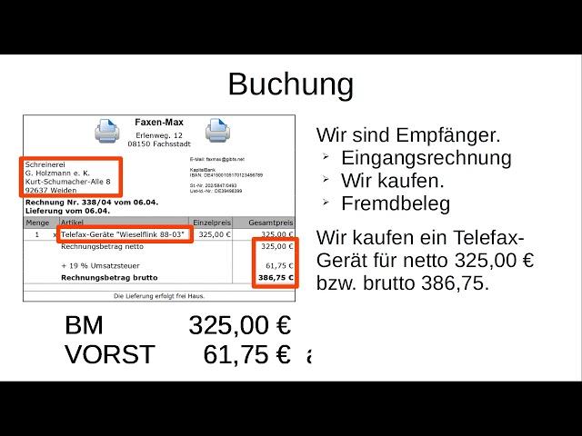 Buchen von Belegen 2 von 4 - Die Rechnung