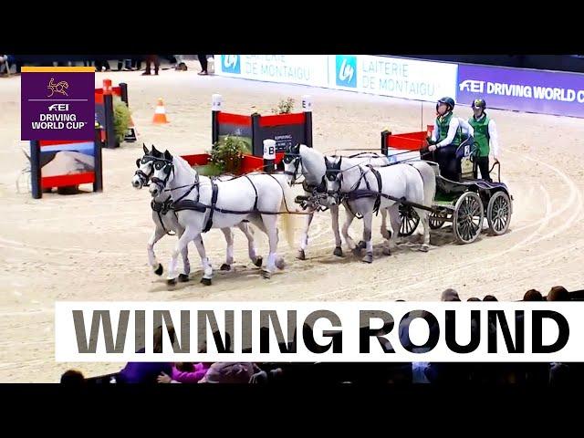 All hail Bram Chardon, King of the carriage!  |  FEI Driving World Cup™ Final 2023/24 Bordeaux