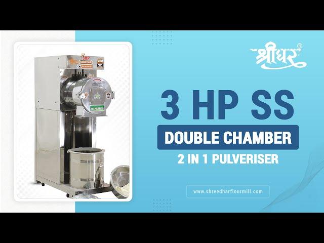 3 HP SS Double Stage Pulverizer Machine / attachakki/ flour mill +91 9624242578