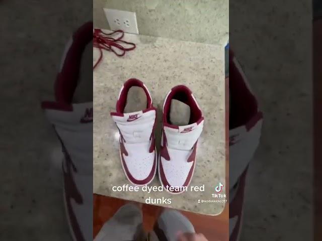 DIY Coffee Dyed Team Red Nike Dunk Low