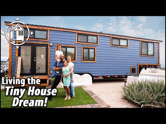 Family TINY HOUSE TOUR w/ master bedroom, 2 lofts, & office