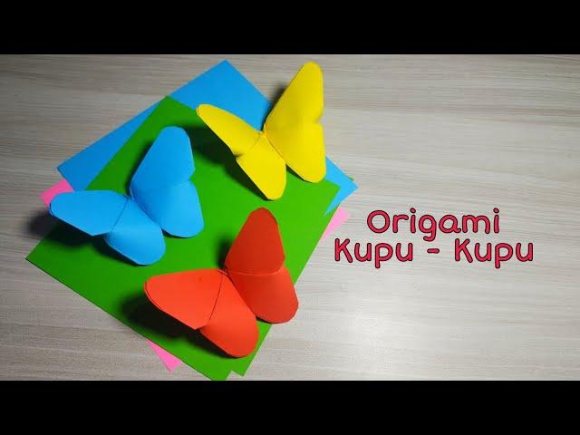 Cara membuat origami kupu - kupu / How to make butterfly origami