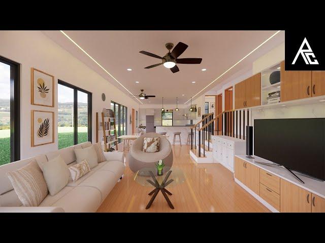 Aesthetic and Decent 3-Bedroom 8x12m Tiny House Design Idea