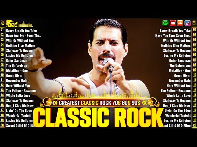 Queen, Metallica, Bon Jovi, The Beatles, U2, ACDC, AerosmithClassic Rock 70s 80s 90s Full Album