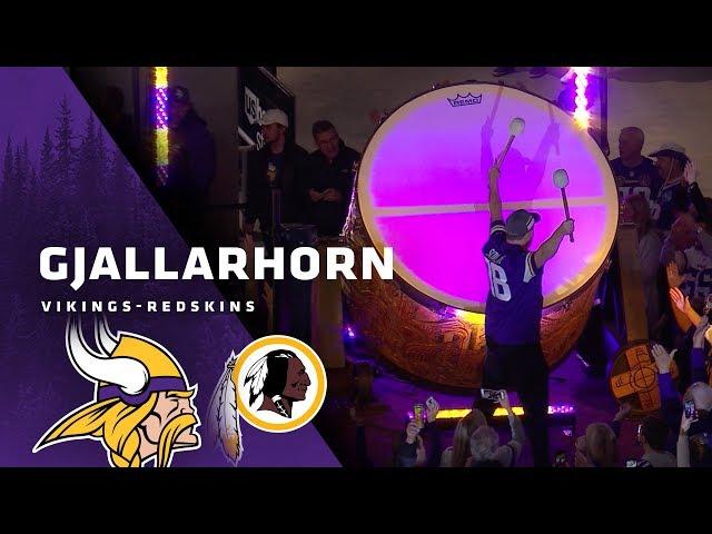 Steve Jordan Sounds The Gjallarhorn, Leads Skol Chant Prior to Minnesota Vikings-Washington Redskins