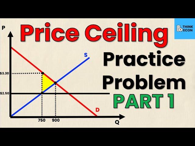 Price Ceiling Practice Problem | (STEP-BY-STEP SOLUTION)| PART 1 | Think Econ